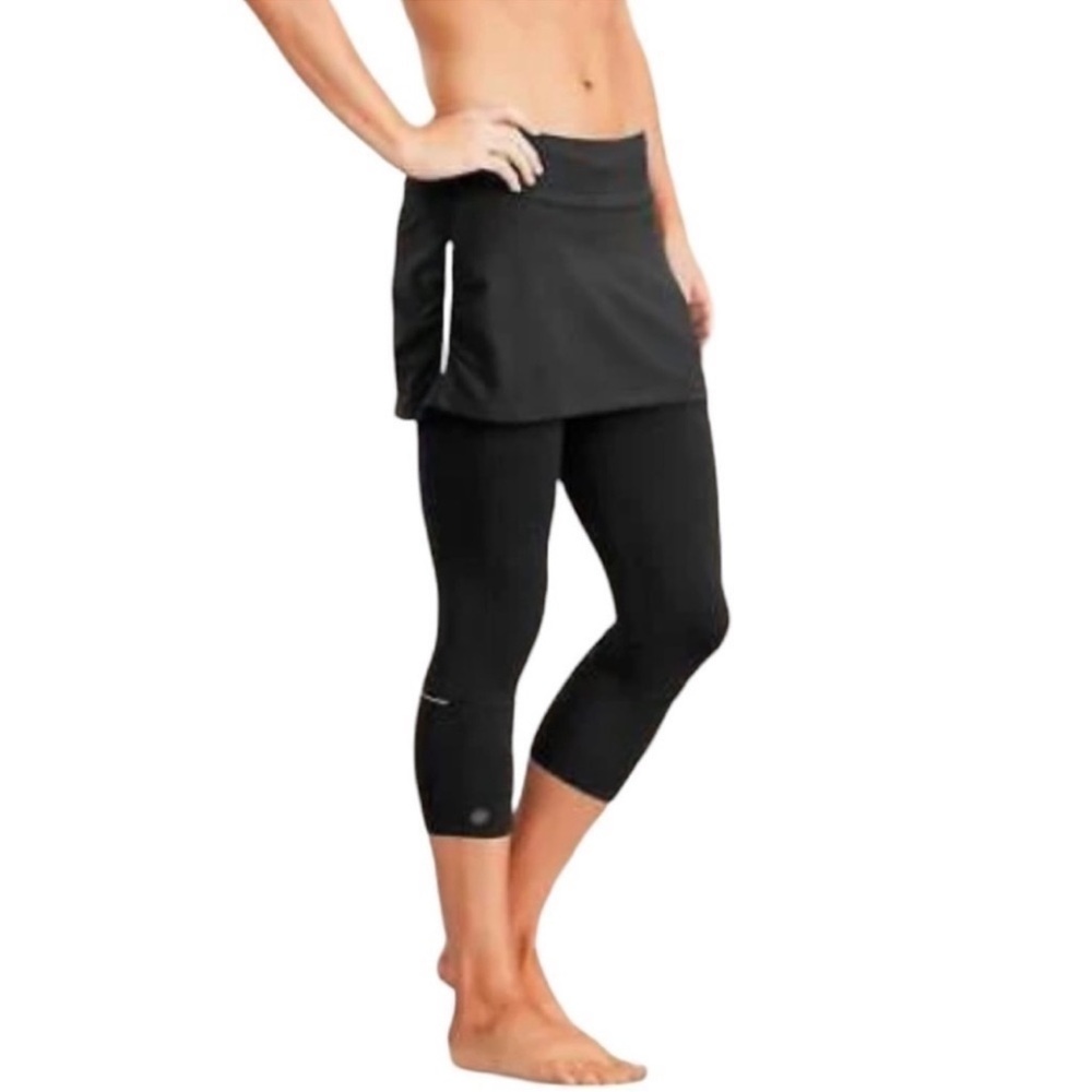Athleta Black Skirted Leggings - Small